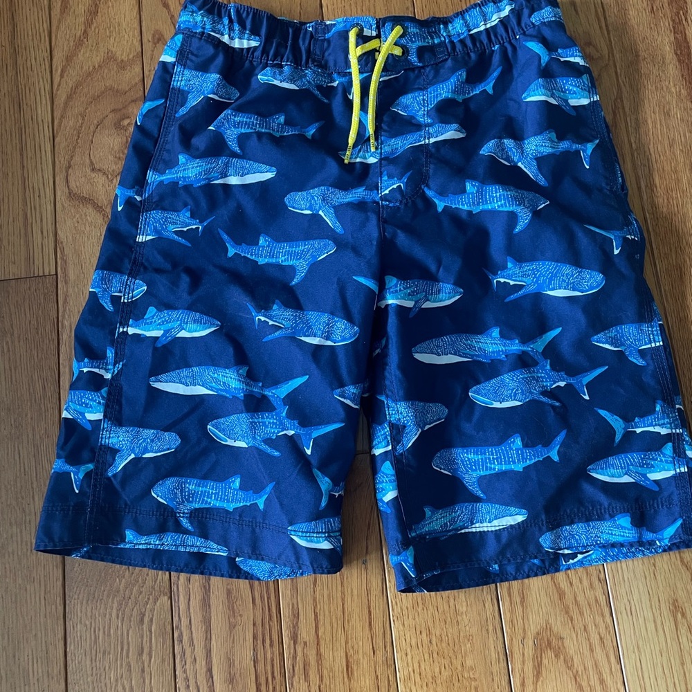 GAP Kids Blue Shark Print Swim Trunks XL(12)